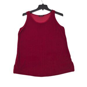 John Mark Women's Tank Top Size M Sleeveless Scoop Neck Velvet Burgundy (63)